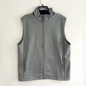 Southern Tide Performance Fleece Lined Zip Up Vest in Medium Grey, size L